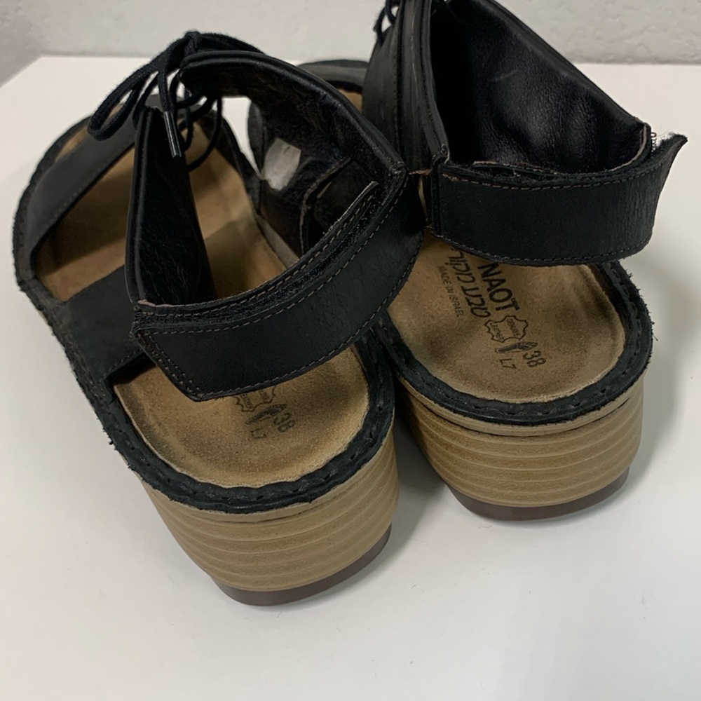 Naot Black Leather Sandals - Picture 4 of 6
